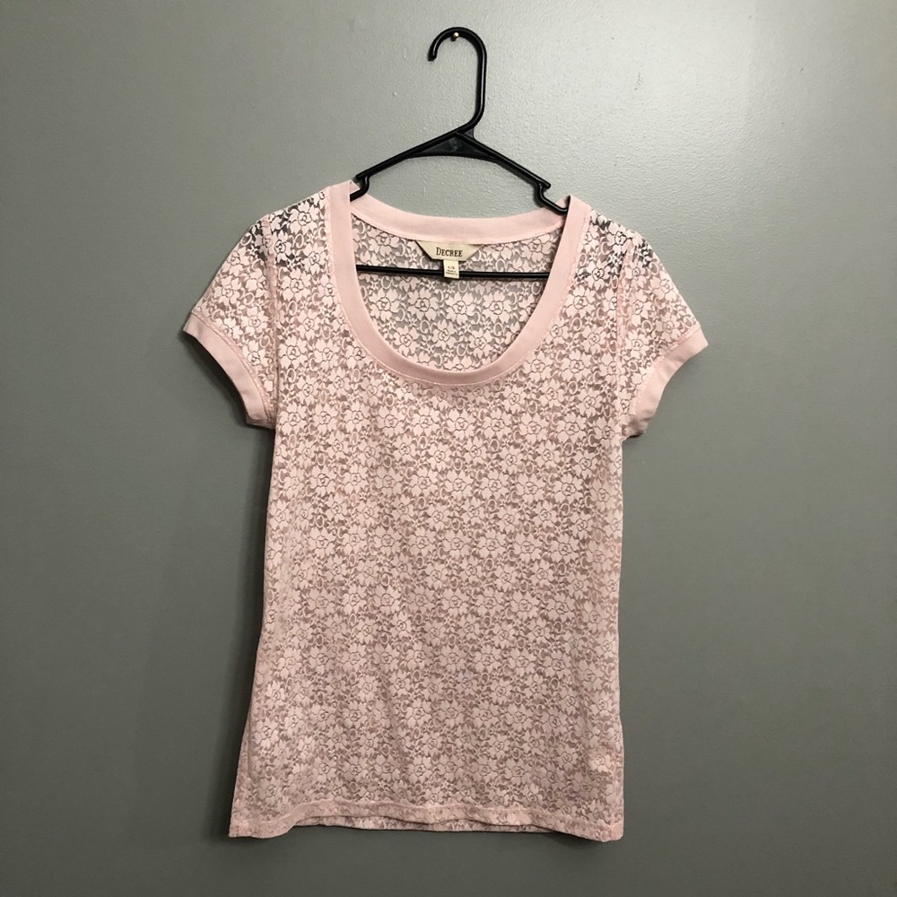 Pink lace top